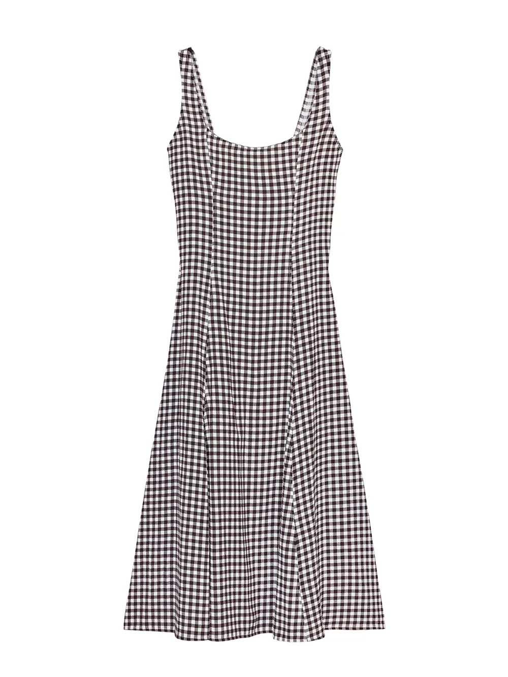 Zara Black and White Gingham Midi Dress